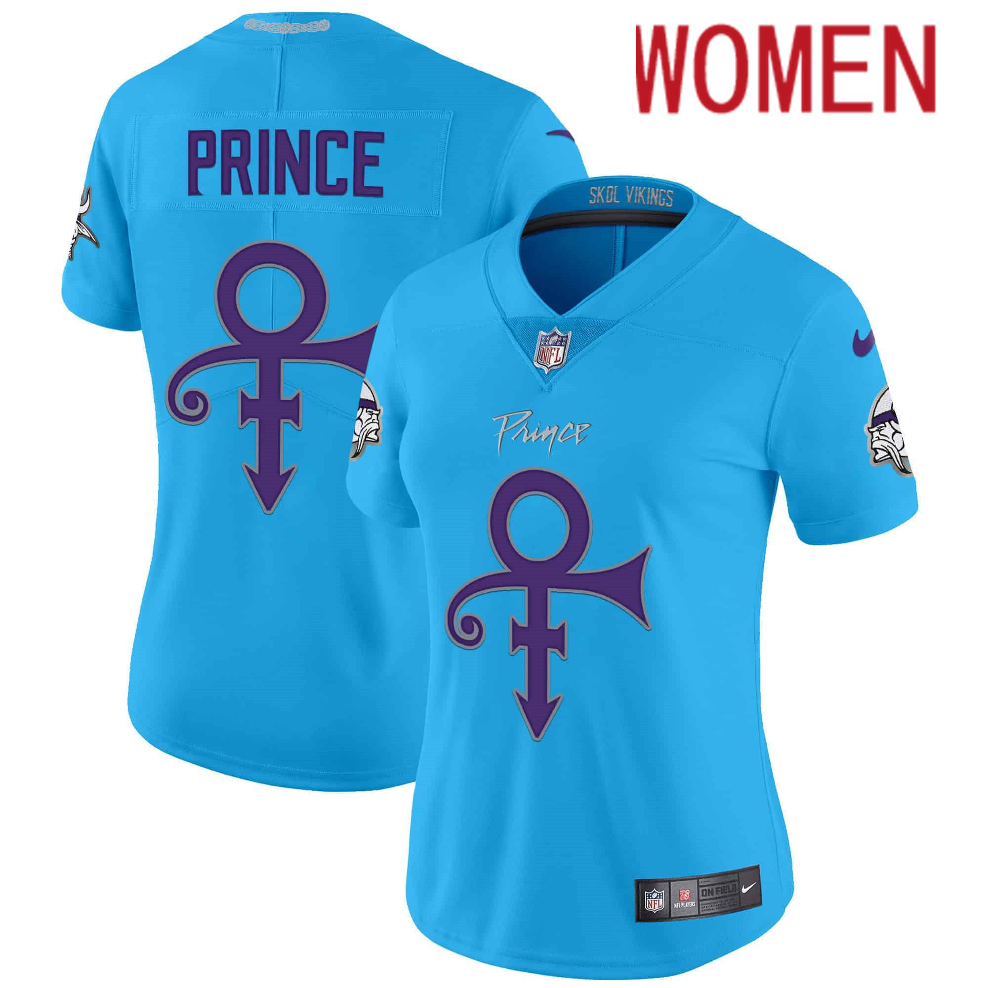 Women Minnesota Vikings Blank Light Blue 2024 Nike Prince Vapor Limited NFL Jersey